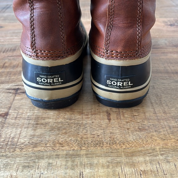 Sorel Brown and Black Leather Waterproof Boots - Picture 2 of 10